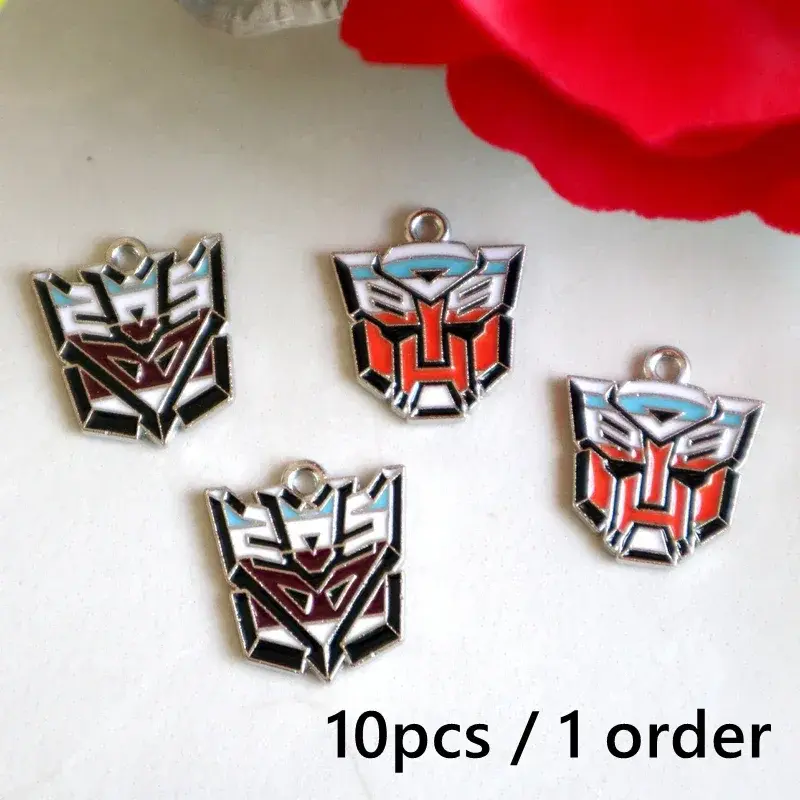 10-teiliges Transformers-Halsketten-Zubehörset – Decepticons- & Autobots-Logo