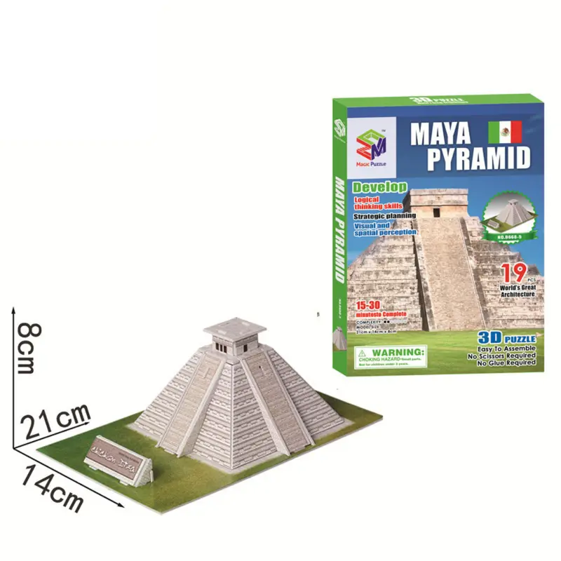 3D Puzzle Maya-Pyramide | Architekturmodell ab 6 Jahren – Bimbino