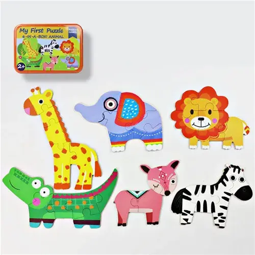 3D-Puzzle Tiere Eisenbox | Kinderpuzzle ab 6 Jahren – Bimbino