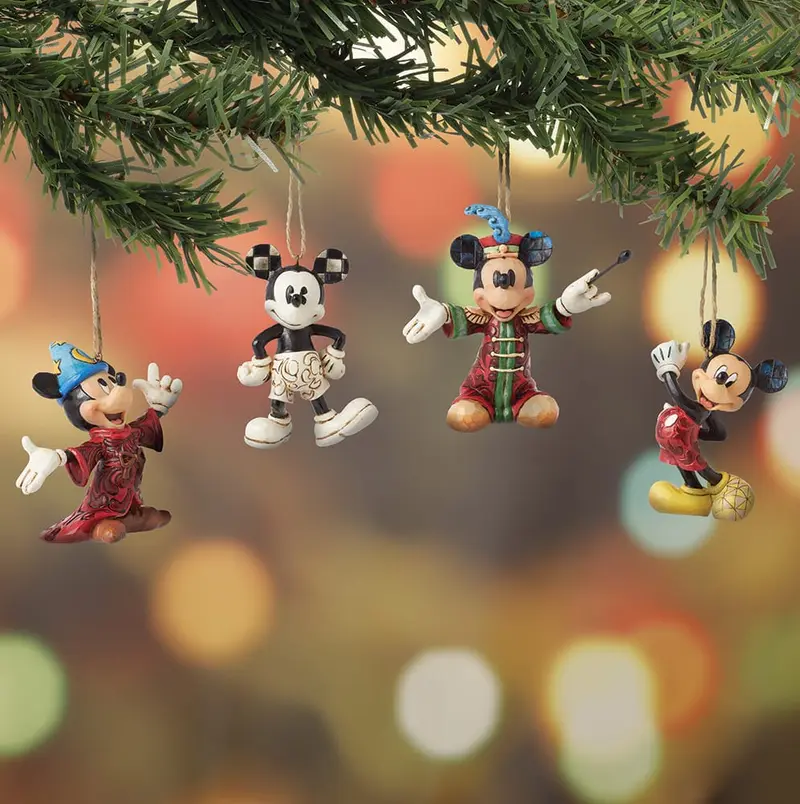 4 Disney Mickey Maus Christbaumschmuck Hängende Dekoration Set Jim Shore Enesco