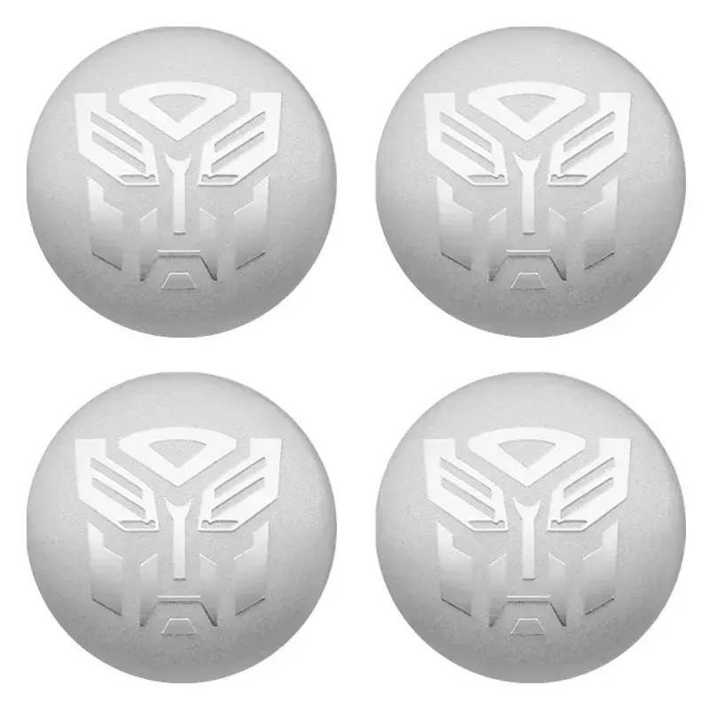 4 komplett silberne Rad-Embleme, 56 mm – Autobots