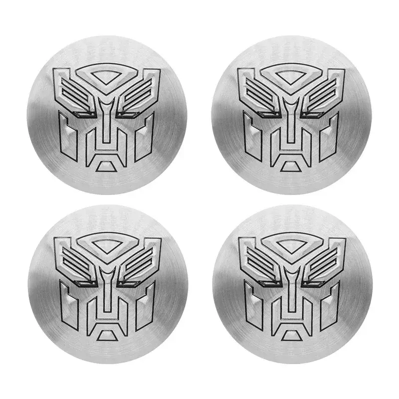 4 silberne Rad-Embleme, 56 mm – Autobots