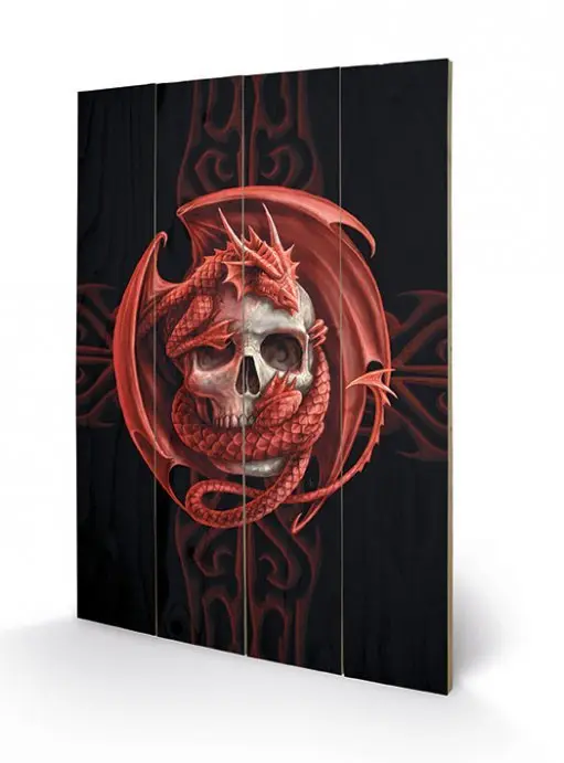 Anne Stokes Holzdruck Skull Embrace, 40 × 60 cm
