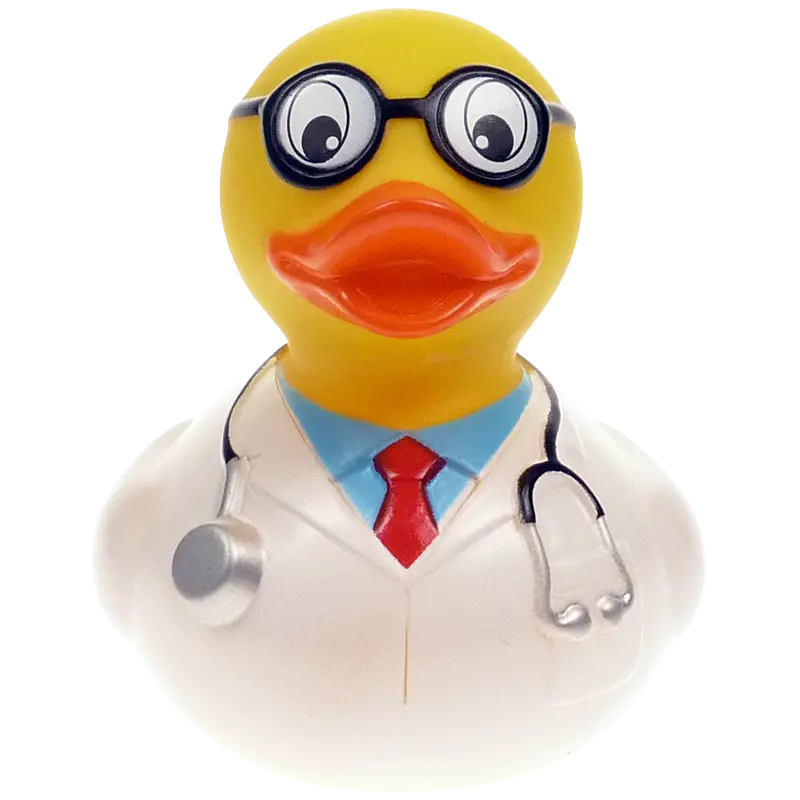 Arzt Doktor Professor Ente Badeente Quietscheente Factotum