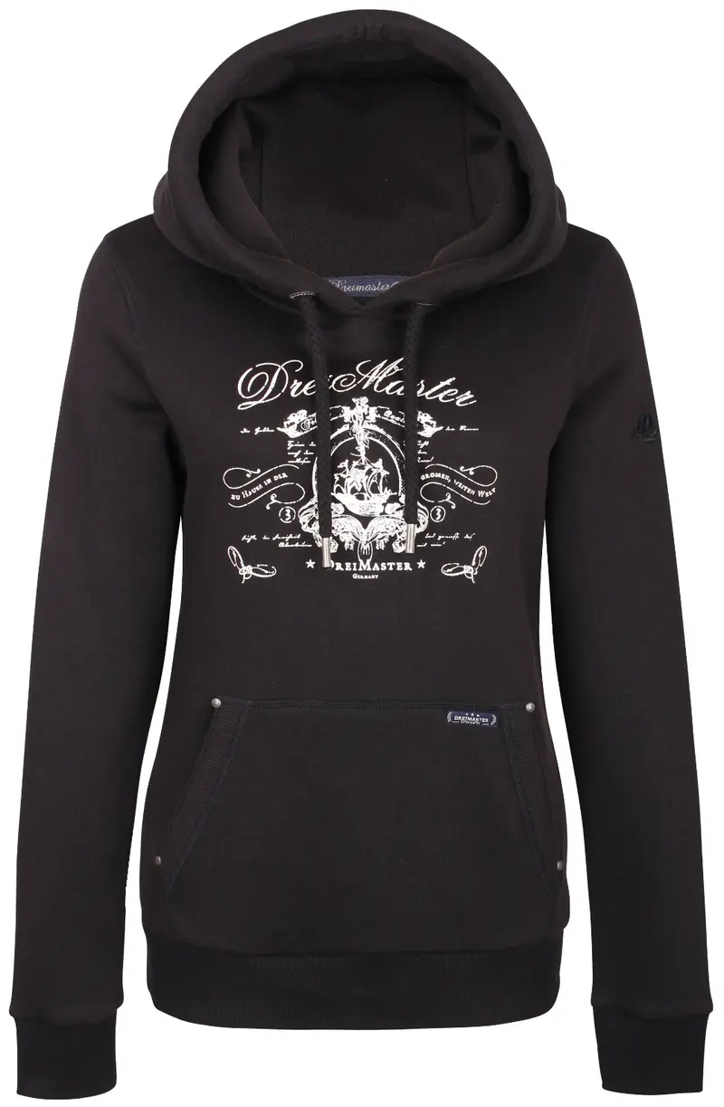 B-WARE DREIMASTER DAMEN HOODIE Gr. M Farbe Schwarz
