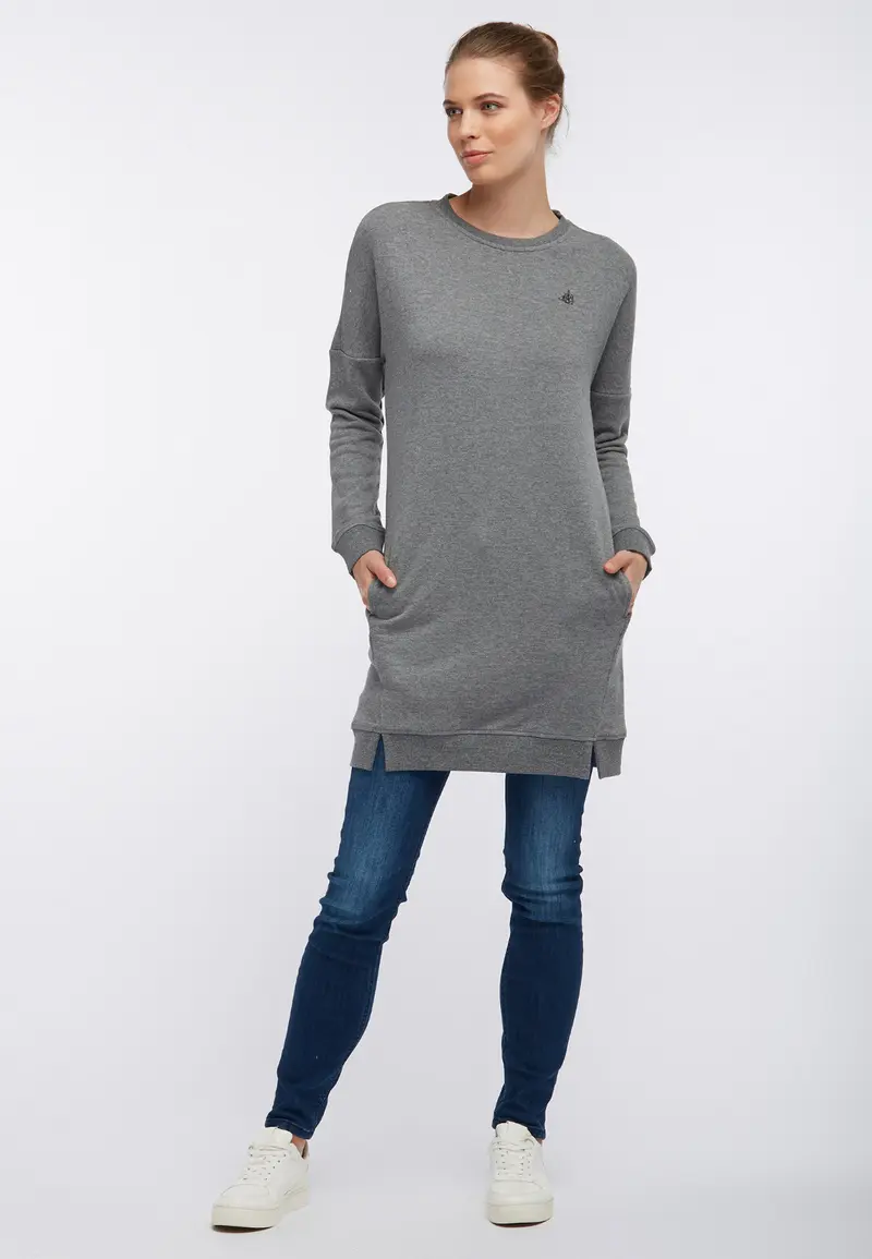 B-WARE DREIMASTER DAMEN KLEID Gr. XS Farbe Grau Melange