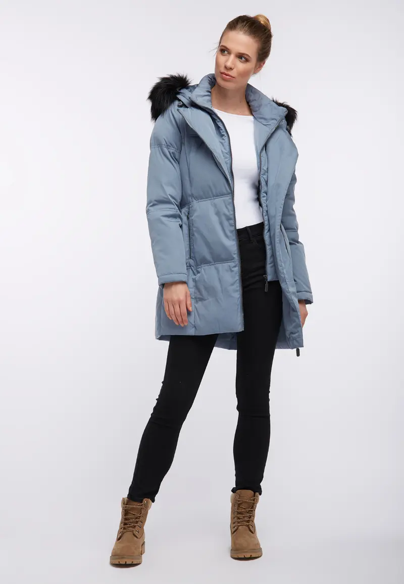 B-WARE DREIMASTER DAMEN MANTEL Gr. L Farbe Dunkelgraublau