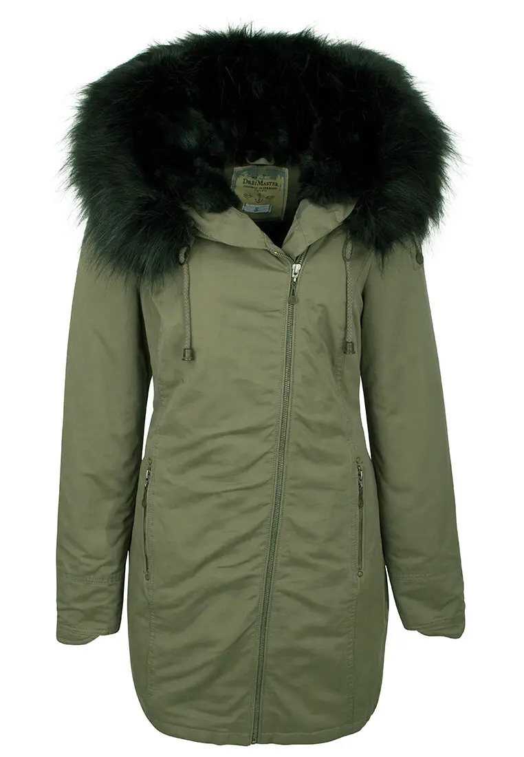 B-WARE DREIMASTER DAMEN MANTEL Gr. XS Farbe Oliv