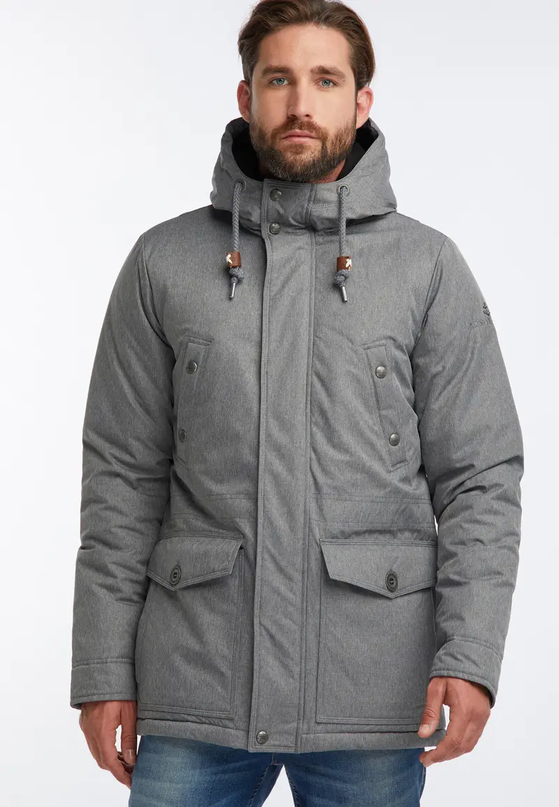 B-WARE DREIMASTER HERREN PARKA Gr. L Farbe Grau Melange