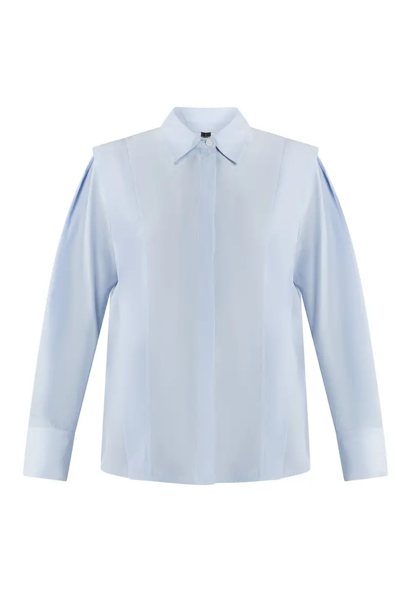B-WARE DREIMASTER KLASSIK DAMEN BLUSE Gr. L Farbe Hellblau