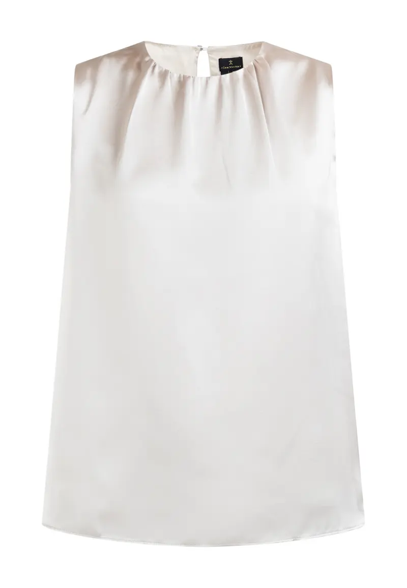 B-WARE DreiMaster Klassik Damen Kurzarmbluse Gr.S Farbe Hellbeige