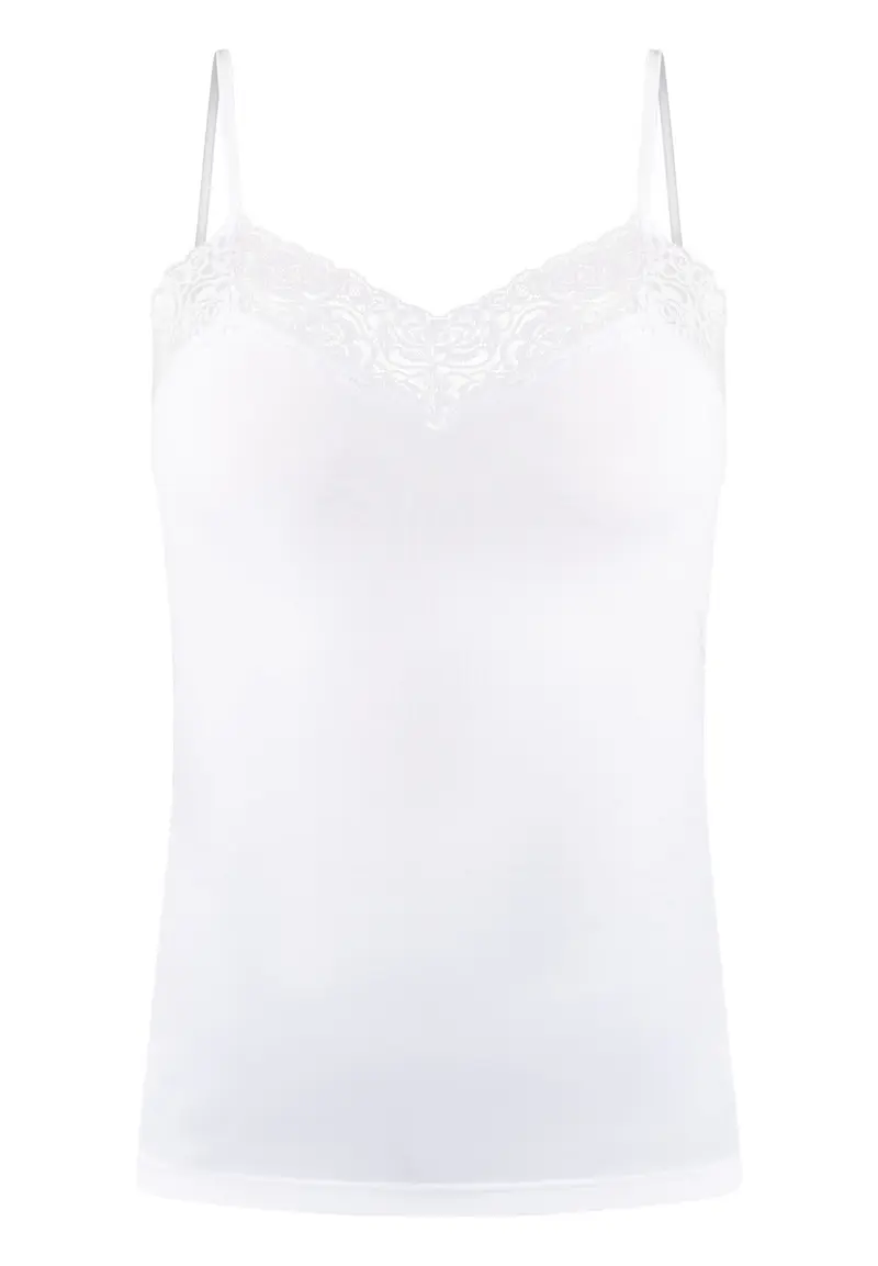 B-WARE DreiMaster Klassik Damen Top mit Spitze Gr. L Farbe Weiss