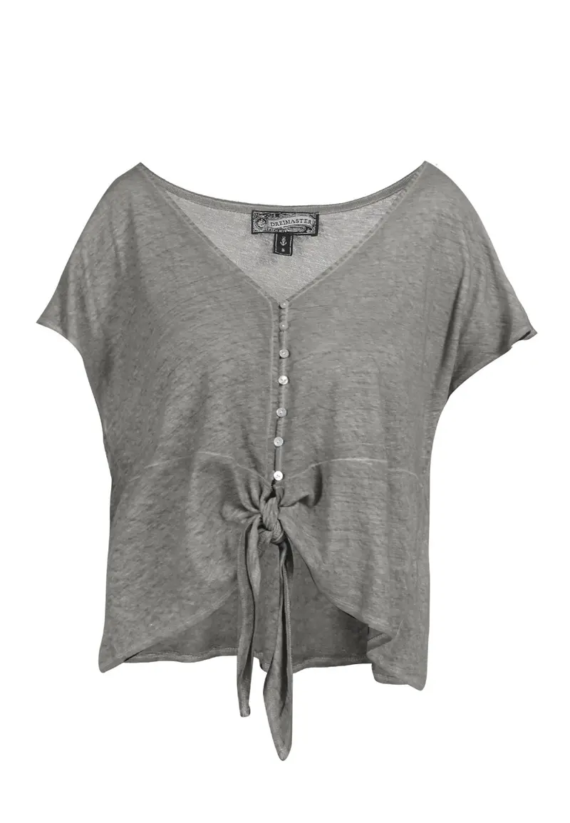 B-WARE DreiMaster Vintage Damen Bluse Gr. XS Farbe Dunkelgrau