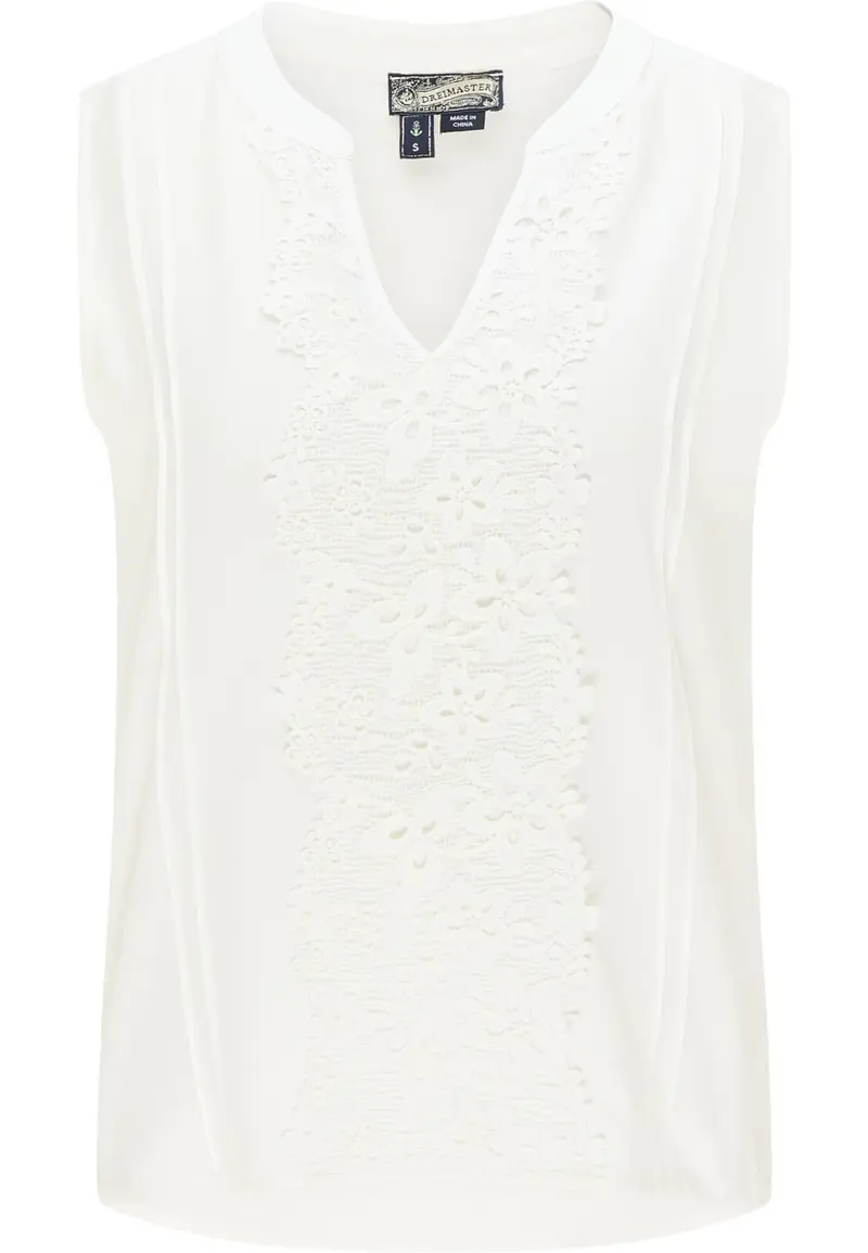 B-WARE DREIMASTER VINTAGE DAMEN TOP Gr. L Farbe Wollweiss