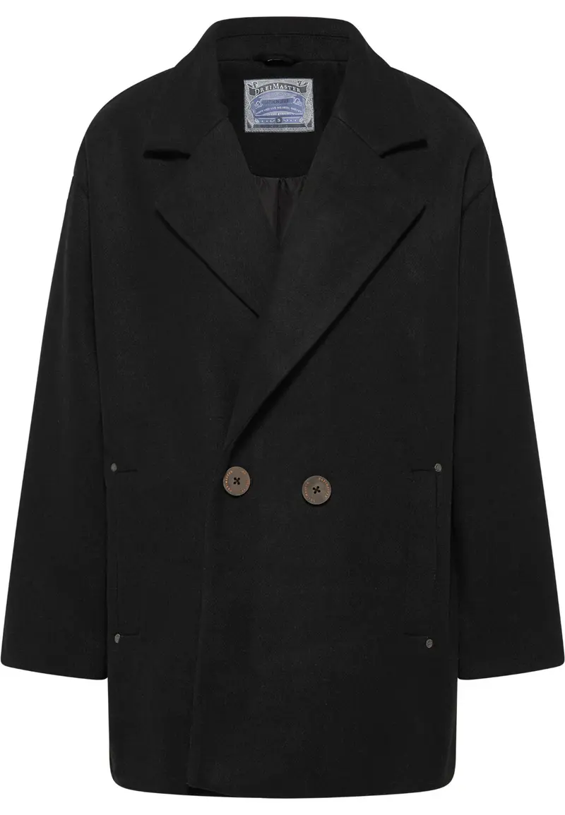 B-WARE DREIMASTER VINTAGE DAMEN ÜBERGANGSMANTEL Gr. M Farbe Schwarz