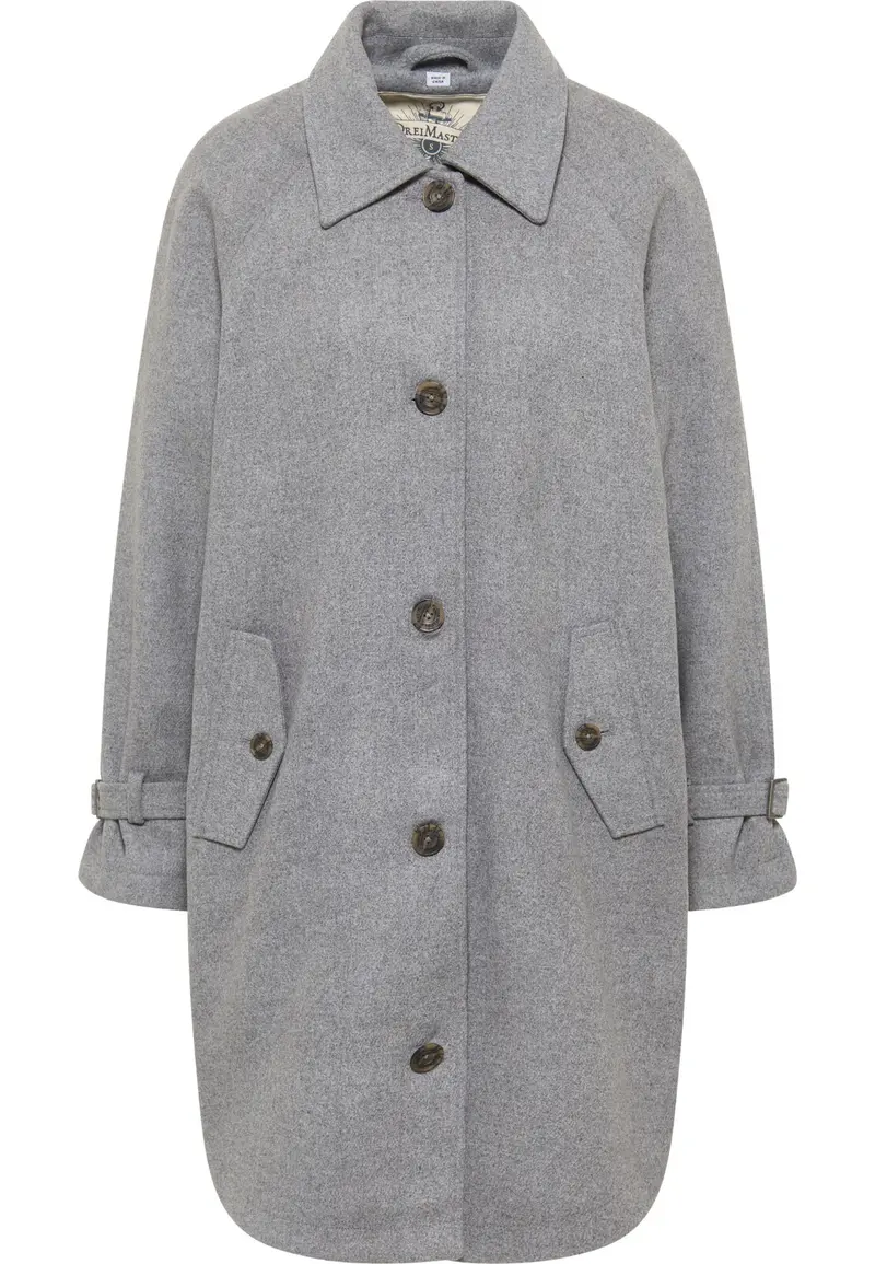 B-WARE DreiMaster Vintage Damen Übergangsmantel Gr. S Farbe Grau Melange