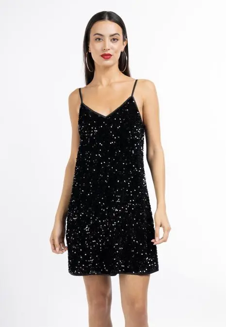 B-WARE FAINA DAMEN KLEID GR.L FARBE SCHWARZ