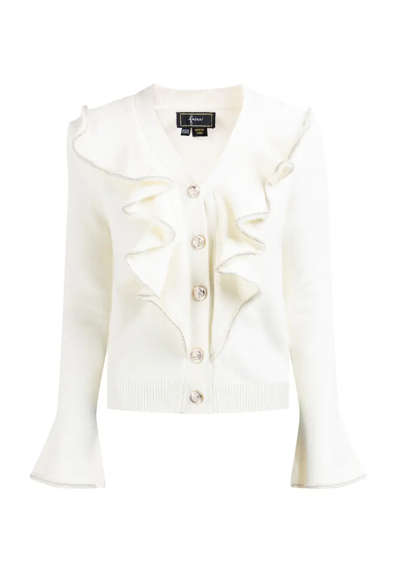 B-WARE FAINA DAMEN STRICKJACKE Gr. M/L Farbe Wollweiss