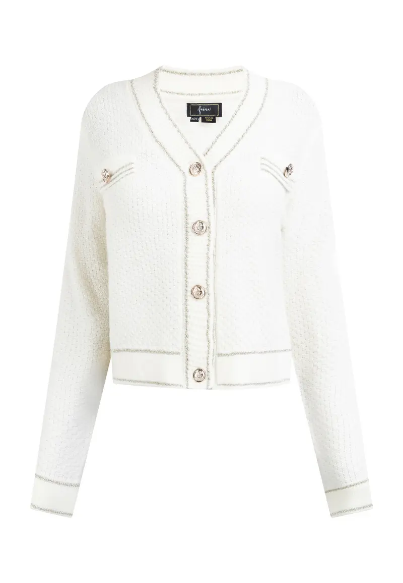 B-WARE FAINA DAMEN STRICKJACKE GR. M/L FARBE WOLLWEISS