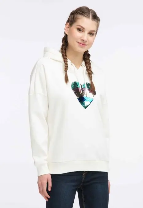B-WARE MYMO DAMEN KAPUZENPULLOVER GR.XS FARBE WEISS