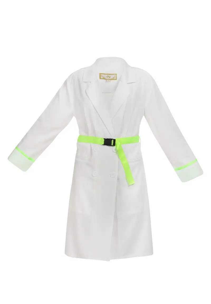 B-WARE MYMO DAMEN MANTEL Gr.XS Farbe Weiss Neon-Grün