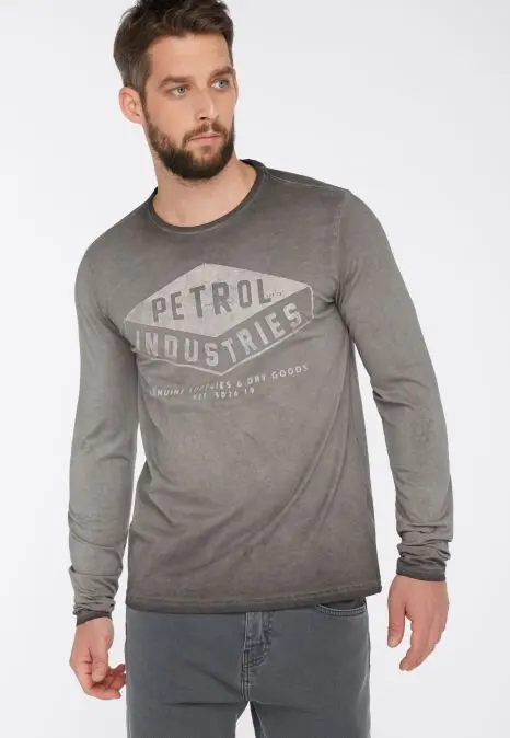 B-WARE PETROL INDUSTRIES HERREN LANGARMSHIRT GR.S FARBE STEAL