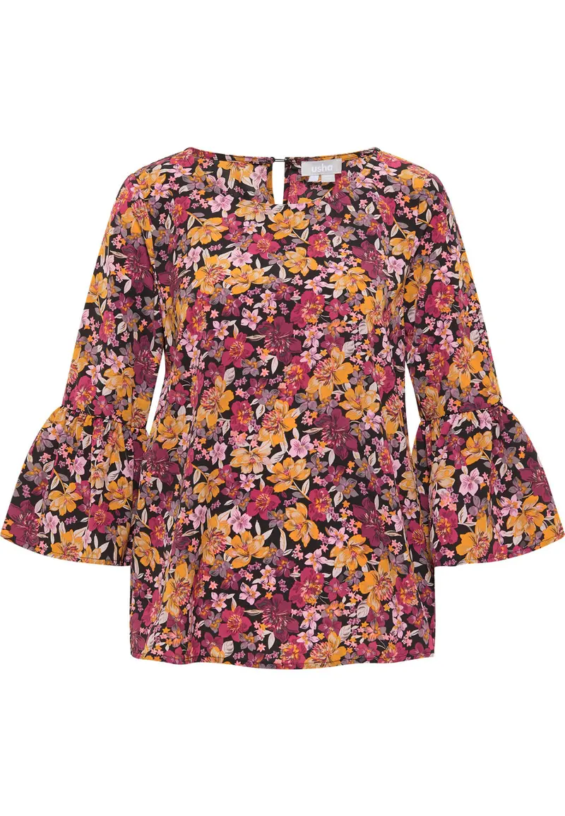 B-WARE usha Damen Bluse Gr.L Farbe Schwarz MEHRFARBIG