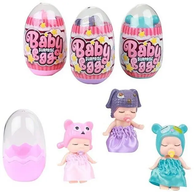 Babypuppe Überraschung im Ei / kleines Baby mit Schnuller 8cm 3 Farben Kinder