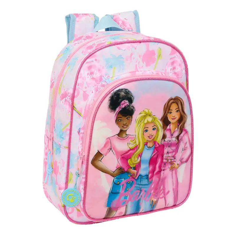 Barbie Schultasche Painterly, Pink/Hellblau, 26 x 34 x 11 cm