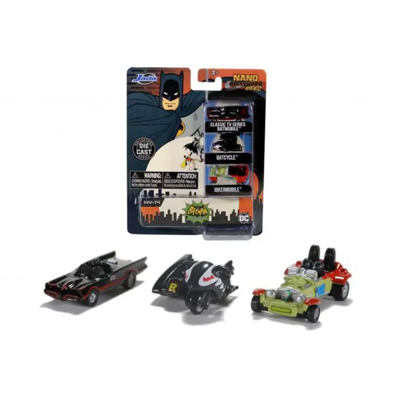 Batman 3er Pack B Nano Cars, 4 cm