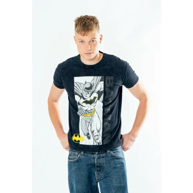 Batman T-Shirt Comic Acid Wash Größe M