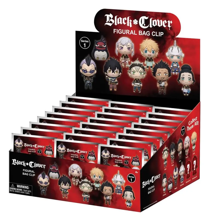 Black Clover 3D PVC-Taschenanhänger Serie 1 Display (24)