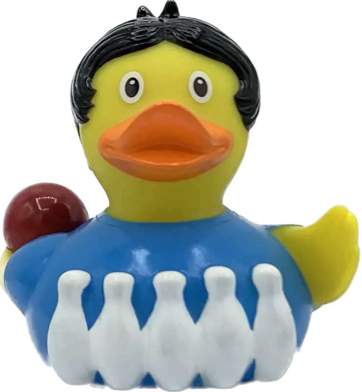 Bowling Kegeln Ente Badeente Quietscheente Gummiente Lilalu