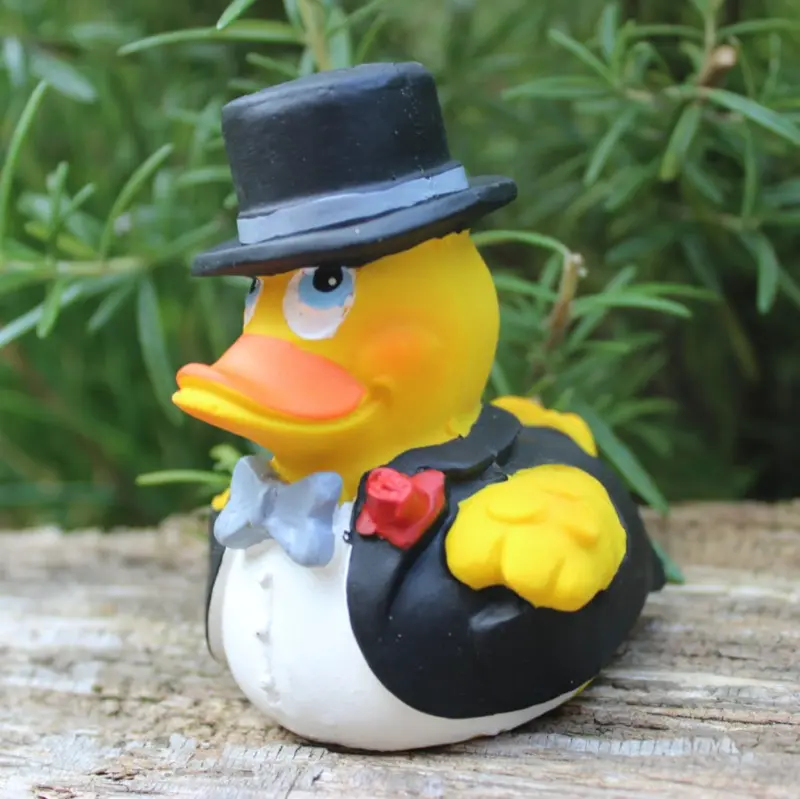 Bräutigam Hochzeit Duck Quietscheente Badeente Naturkautschuk Lanco