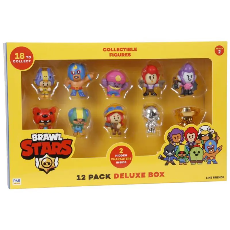 Brawl Stars Figuren 12er Pack Deluxe Geschenkverpackung inkl. 2 seltene, 4 cm