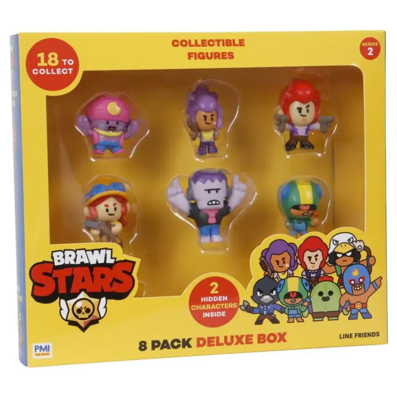 Brawl Stars Figuren 8er Pack Deluxe Geschenkverpackung inkl. 2 seltene, 4 cm