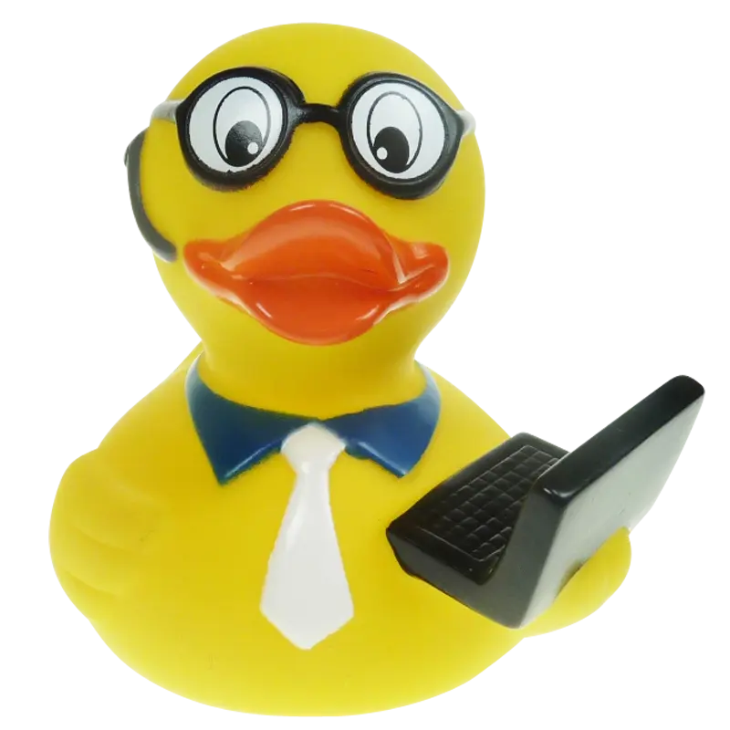 Büro IT Laptop Ente Badeente Quietscheente Factotum