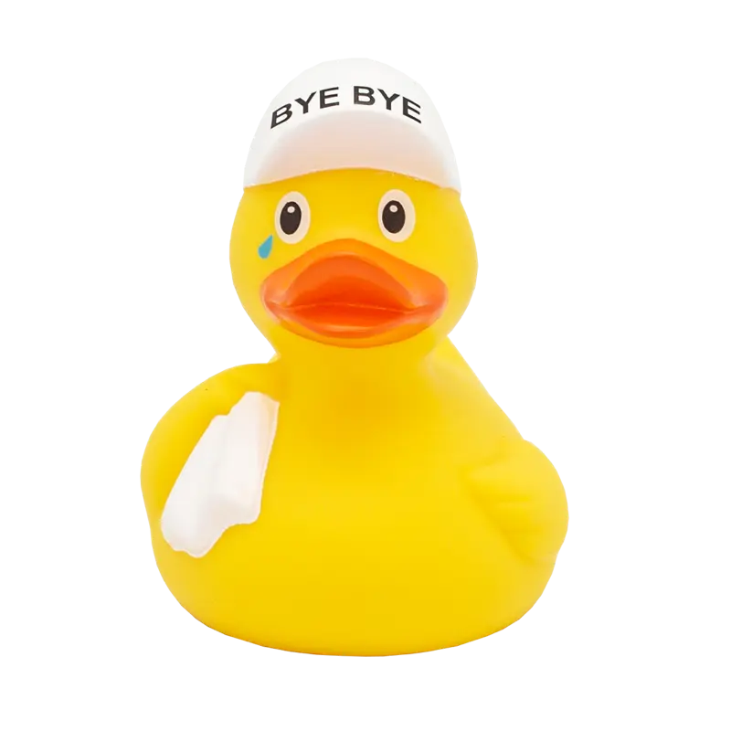 Bye Bye Abschied Ente Badeente Quietscheente Gummiente Lilalu