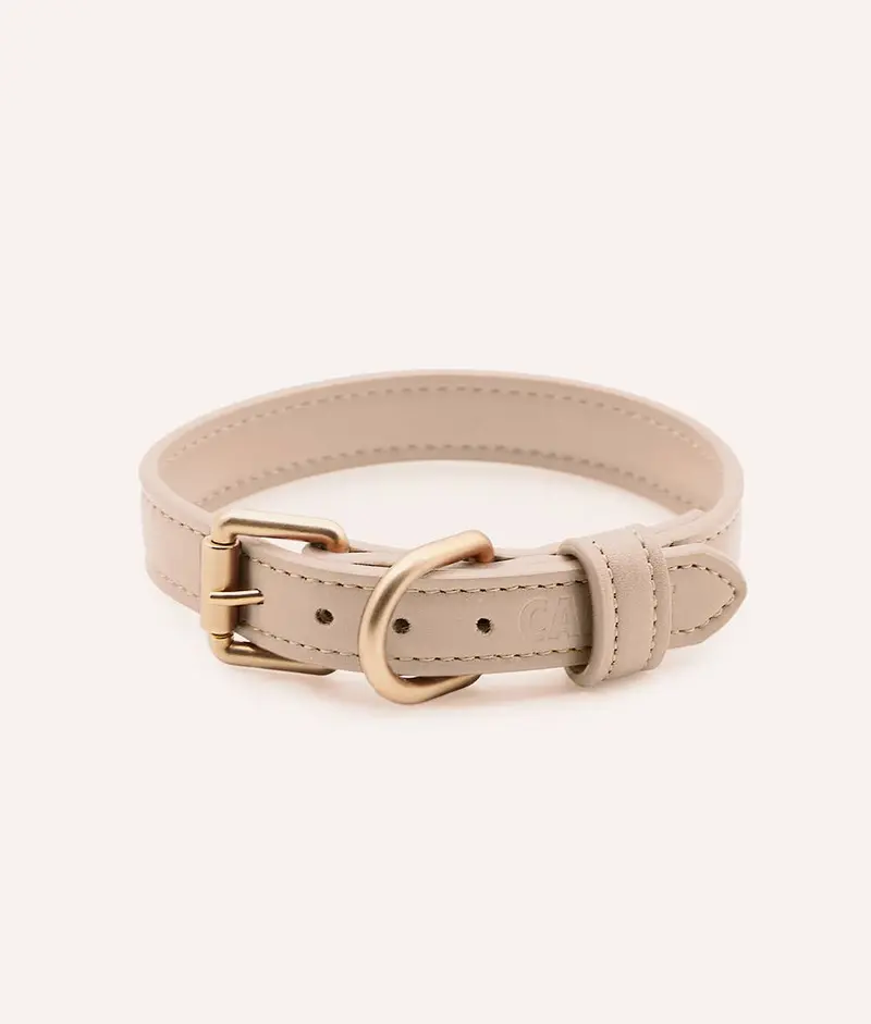 CAFIDE - Beiges Halsband aus veganem Lignify®-Leder, Jala
