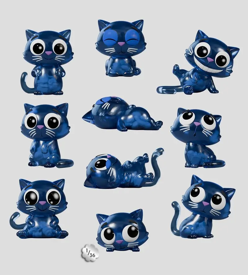 Catscans Minifiguren S1 6 cm Blind Box Display (9)
