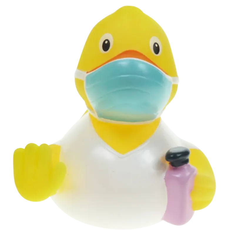 Corona Maske Hygiene Ente Badeente Quietscheente Factotum