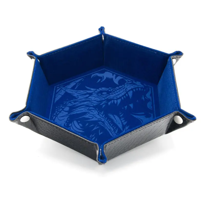 CritStones Faltbarer Würfelteller Dragon Skin Edition Blue