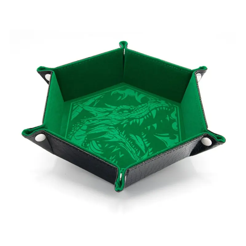 CritStones Faltbarer Würfelteller Dragon Skin Edition Green