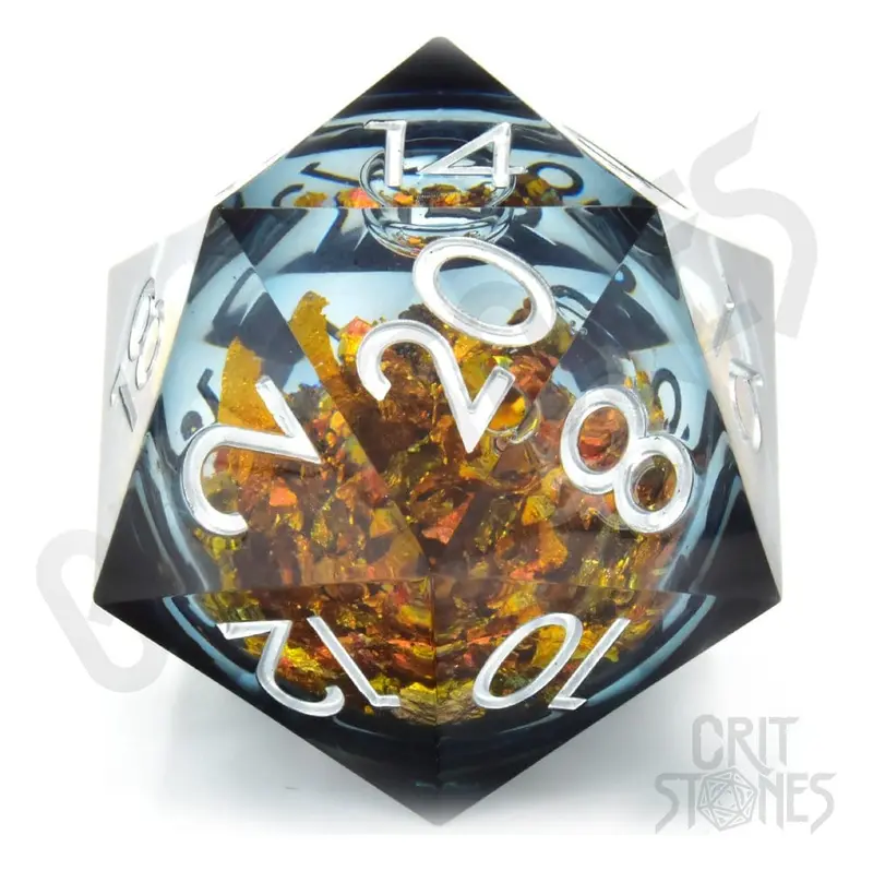 CritStones Liquid Core Würfel D20 King Midas 5 cm