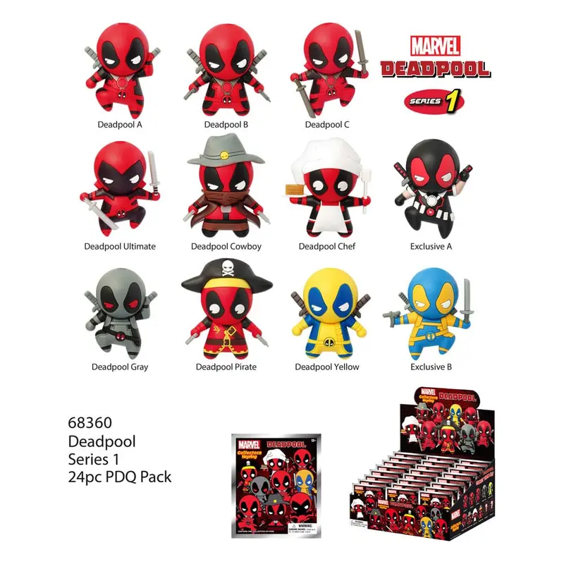 Deadpool PVC-Taschenanhänger Serie 1 Display (24)