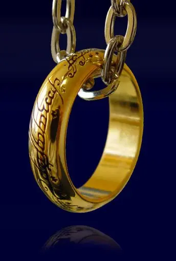 Der Eine Ring, vergoldet, mit Kette