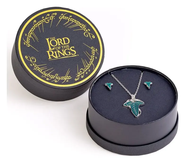 Der Herr der Ringe Ohrring- und Halsketten-Geschenkset Blatt von Lorien