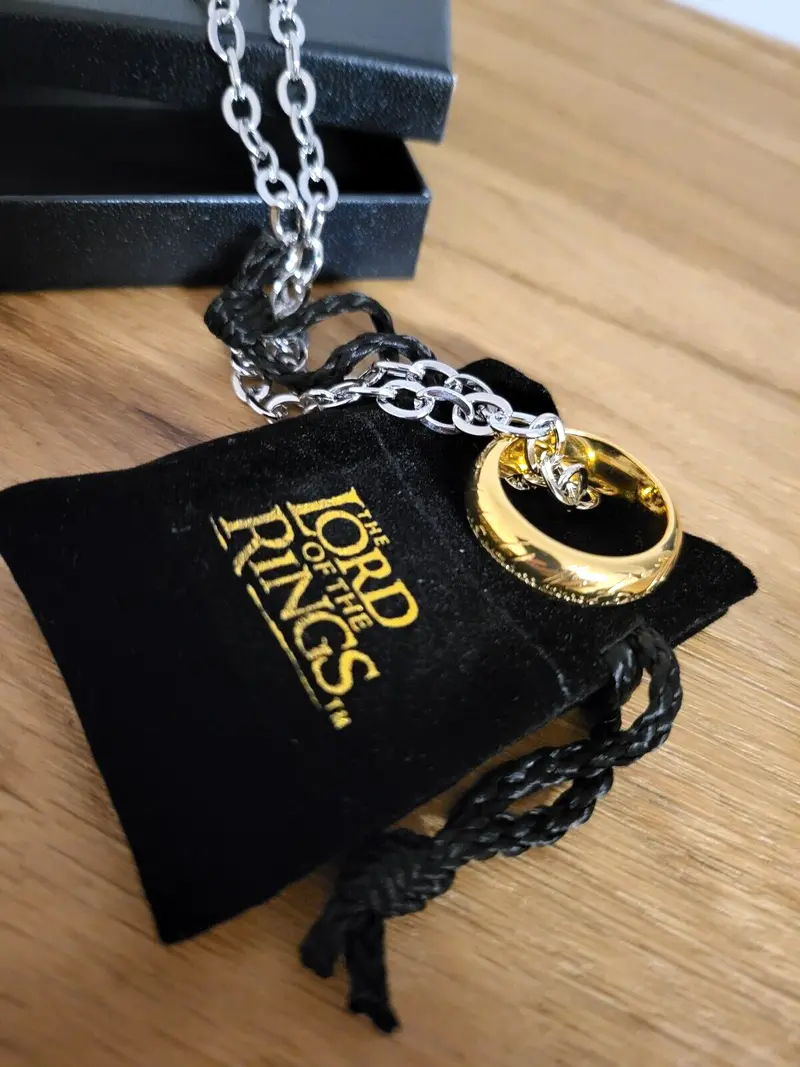 Der Herr der Ringe Ring der Macht Kette Schmuck vergoldet Geschenk Box