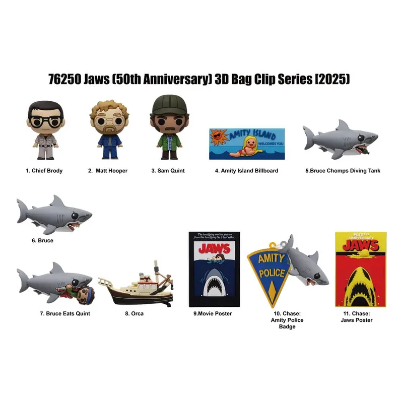 Der weiße Hai 3D PVC-Taschenanhänger 50th Anniversary Series 1 Display (24)