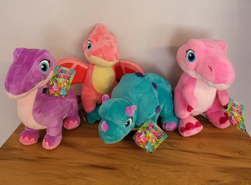 Dinos Plüsch Stofftier Kuschel Girlie Dinky Trex Kinder Spielzeug Geschenk NEU